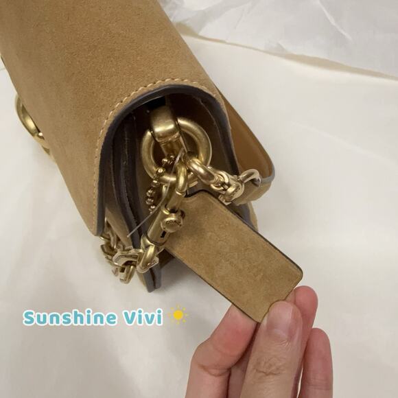 NWT Coach Chain Tabby Shoulder/Hand Suede Chain Tabby Sand CAN13 - Picture 5 of 13